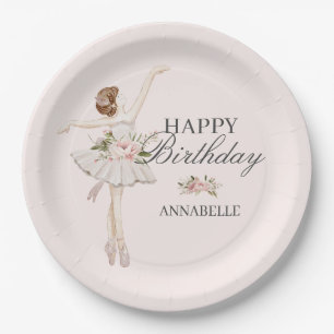 Little Ballerina Birthday Plates Party Decor 