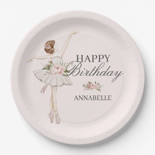 Little Ballerina Birthday Plates Party Decor 