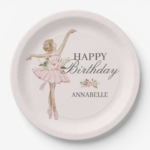 Little Ballerina Birthday Plates Party Decor 