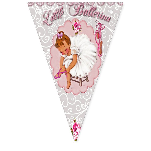 "Little Ballerina" Bunting - Happy Birthday. Bunting Flags (Sixteenth Flag)