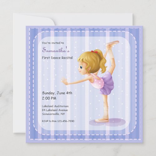 Little Ballerina Dance Recital Invitations