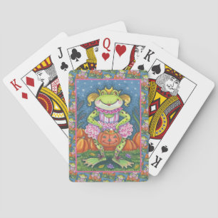 LITTLE BALLERINA FROG TRICK OR TREATING IN TUTU POKER CARDS