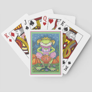 LITTLE BALLERINA FROG TRICK OR TREATING IN TUTU POKER CARDS