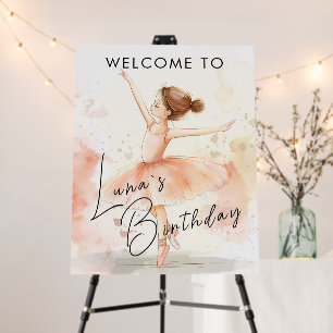 Little Ballerina Girl Birthday Welcome Foam Board