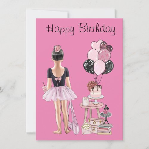 Little Ballerina happy birthday Invitation