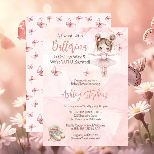 Little Ballerina Is On The Way Tutu Baby Shower Invitation