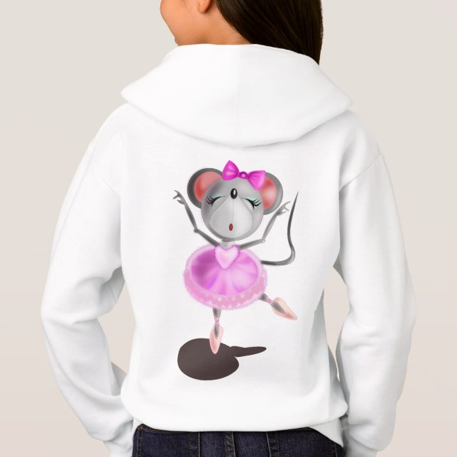 Little Ballerina Mouse - Painting - Fun Hoodie (Back)
