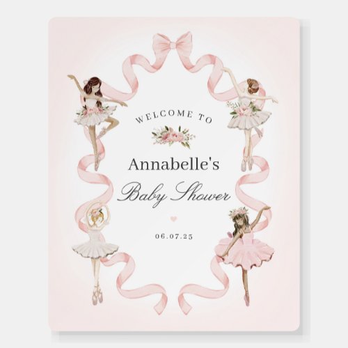 Little Ballerina Pink Baby Shower Welcome Sign