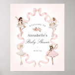 Little Ballerina Pink Baby Shower Welcome Sign at Zazzle
