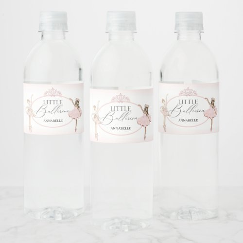 Little Ballerina Pink Ballet Party Decor Water Bottle Label