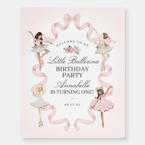 Little Ballerina Pink Birthday Party Welcome Sign