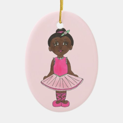 Little Ballerina Pink Tutu Toe Shoes Ballet Dance Ceramic Ornament