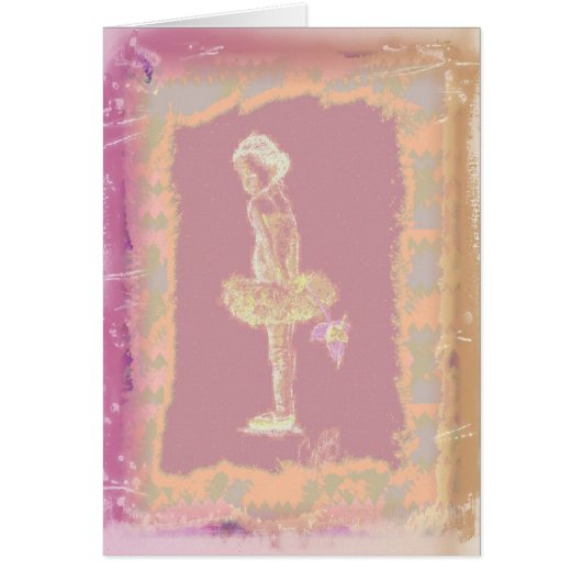 Little Ballerina With Rose Cards (Front)