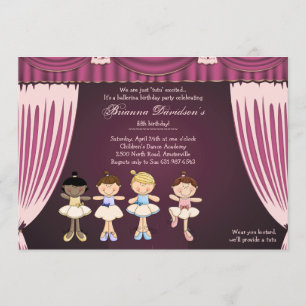 Little Ballerinas on Stage Invitation