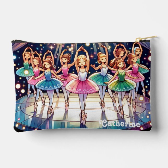 Little Ballerinas Performance Custom Name  Accessory Pouch (Back)