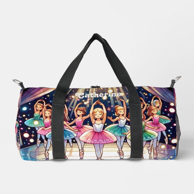Little Ballerinas Performance Custom Name  Duffle Bag (Front)
