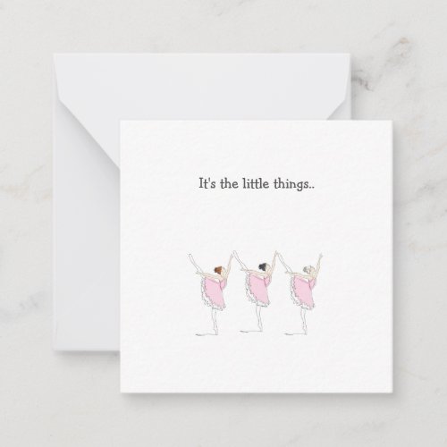 Little Ballet Dancers Mini Thank You Note Card