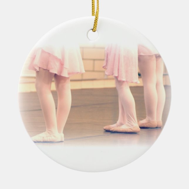Little Ballet Feet Ceramic Ornament (Front)