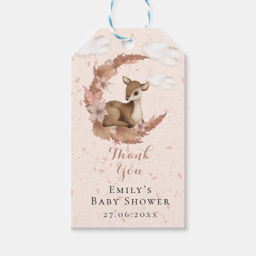 Little Bambi with Flowers Crescent Moon  Clouds Gift Tags