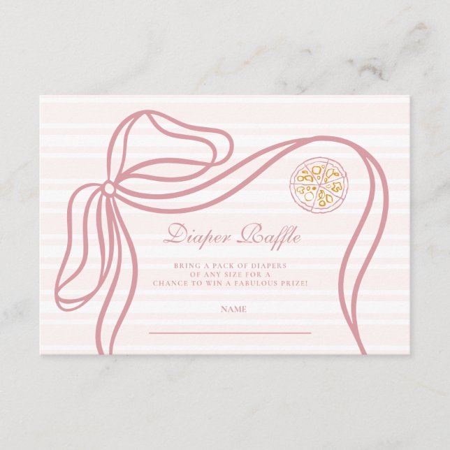 Little Bambina Pink Italian Baby Shower Enclosure Card (Front)