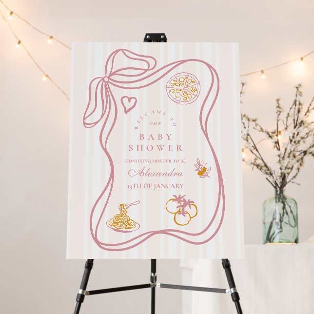 Little Bambina Pink Italian Baby Shower Foam Board (In Situ (Stand))
