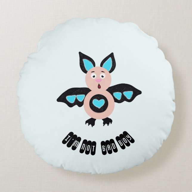 Little bat boy round pillow (Front)