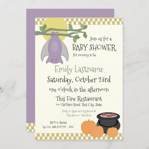 Little Bat Halloween Baby Shower Invitation
