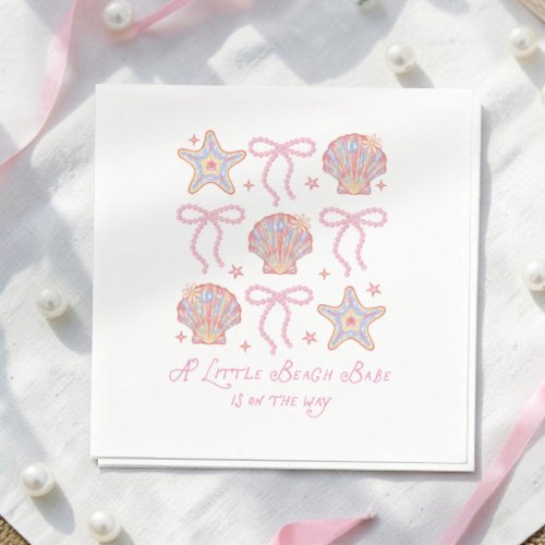 Little Beach Babe Is On The Way Baby Shower Napkins