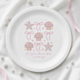 Little Beach Babe Is On The Way Baby Shower Paper Plates