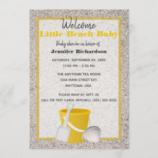 Little Beach Baby Shovel and Pail Baby Shower Invitation