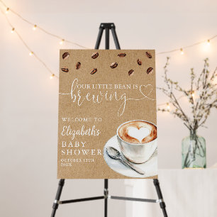 Little Bean Brewing Coffee Baby Shower Welcome Foam Board