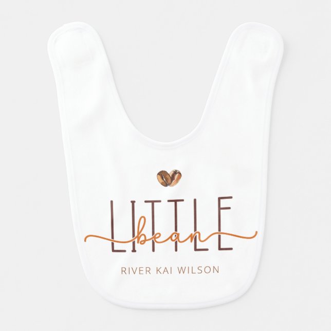 Little Bean Coffee Themed  Baby Bib (Front)