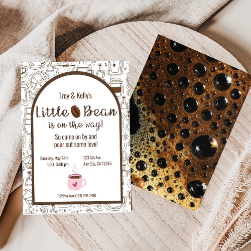 Little Bean Coffee Themed Baby Shower Invitation 