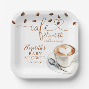 Little Bean Is Brewing Cafe Coffee Baby Shower Paper Plates