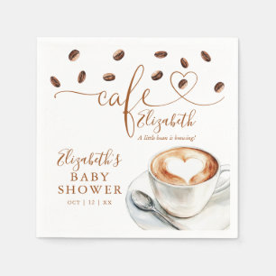 Little Bean Is Brewing Coffee Cafe Baby Shower Napkins
