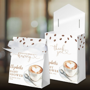 Little Bean Is Brewing Coffee Theme Baby Shower Favor Boxes