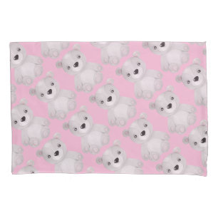 Little Bear Baby Girl Pink Pillow Case