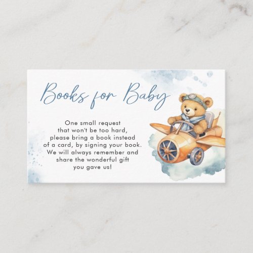 Little Bear Baby Shower Books For Baby Enclosure Card