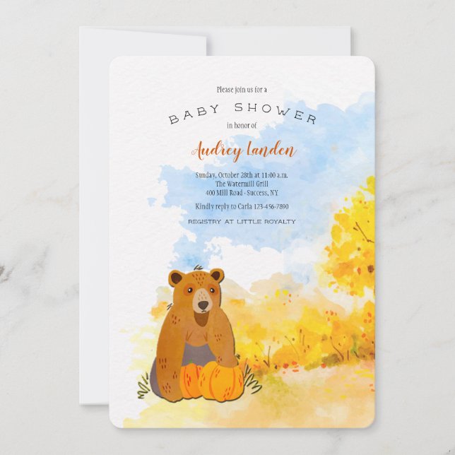 Little Bear Baby Shower Invitation (Front)