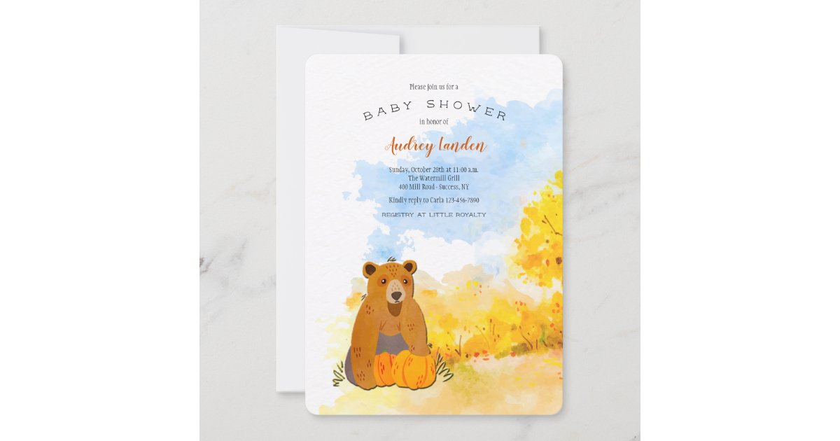 Little Bear Baby Shower Invitation Zazzle