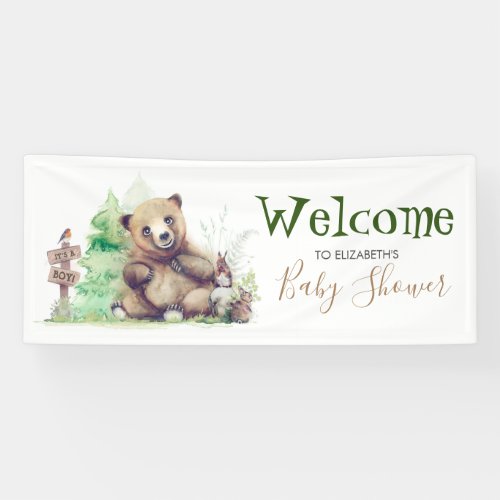 Little Bear Baby Shower Welcome Banner