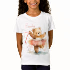 Little bear ballerina watercolor pink Birthday 