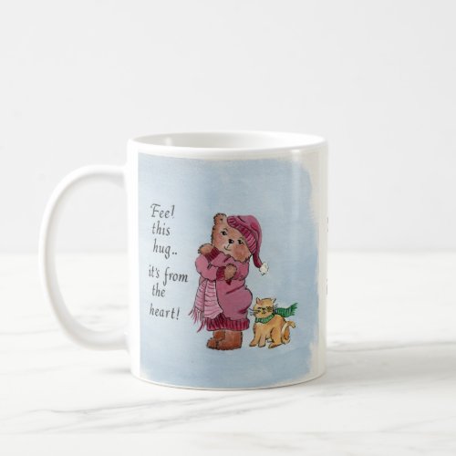 Little Bear Caricature Gives a Hug From the Heart  Coffee Mug