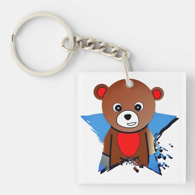 Little bear, cartoon, Cute Keychain (Front)