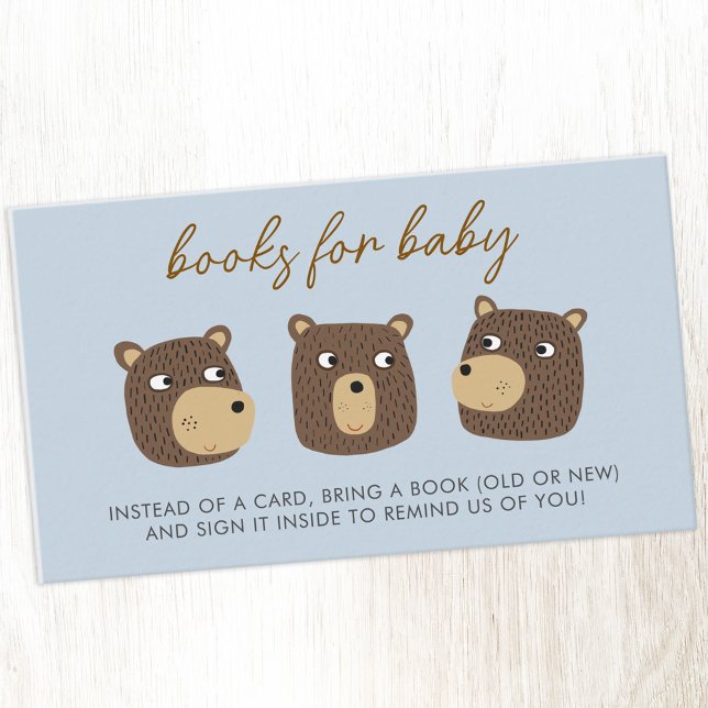 Little Bear Cub Baby Shower Book Request Enclosure Card (Little bear cub Books for Baby baby shower book request enclosure card)