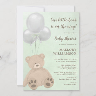 Little Bear Cub Baby Shower Invitation