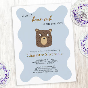 Little Bear Cub Baby Shower Invitation Postcard