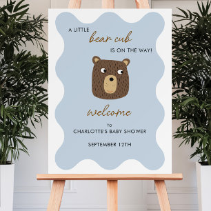 Little Bear Cub Baby Shower Welcome Sign