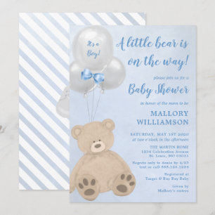 Little Bear Cub Boy Baby Shower Invitation