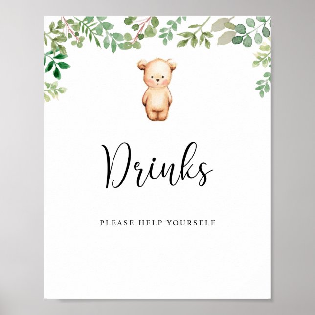little bear Drinks help yourself Poster (Front)